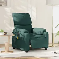 Gossi fotoliu electric de masaj rabatabil, verde inchis, textil