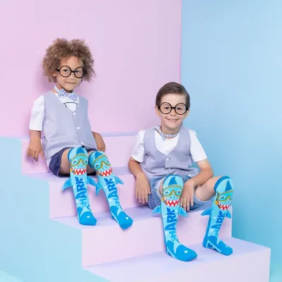 Șosete lungi colorate Madmia pentru băieți Shark 6-99 ani