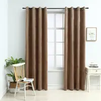 Gossi draperii opace cu inele, 2 buc., bej, 140 x 175 cm, catifea
