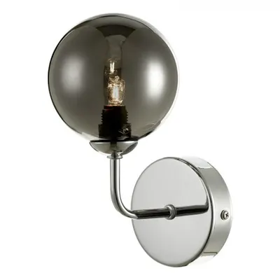 Aplica Feya Wall Light Polished Chrome Smoked Glass