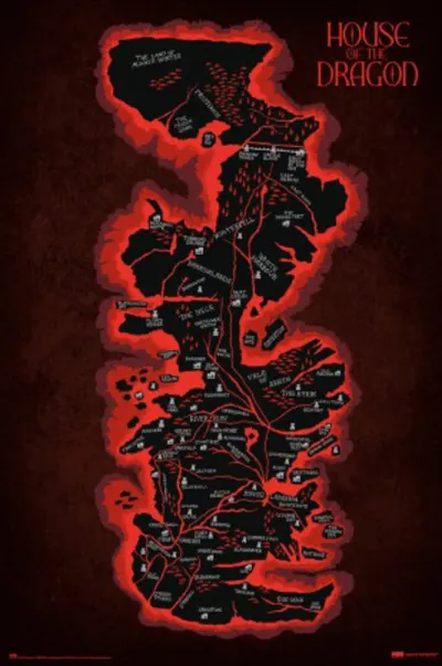 Poster Erik Television: House of the Dragon - Map of Westeros