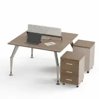 Birou operațional Noblesse F1212A cu sertare mobile si 2 locuri &ndash; H750 x L1200 x l1200 mm