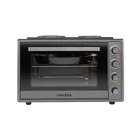 Cuptor electric NobeLTek, 60L, 2000W, plite electrice 1500w + 1000w, grill, timer, termostat, sticla dubla, ventilator, iluminare, Gri