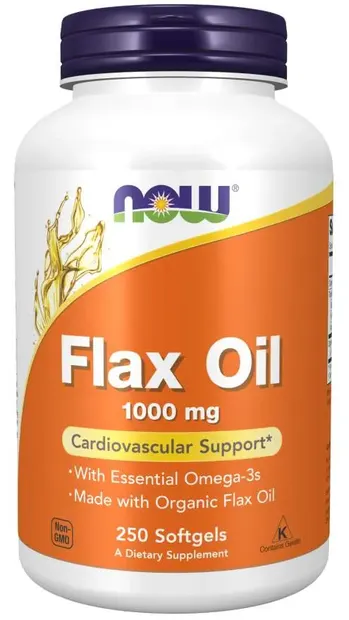 Flax Oil Organic, 1000 mg, 250 capsule, Now