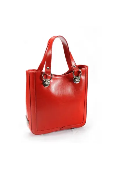 Geanta dama piele - Elisabeth 7 - rosu - 30x8x27 cm