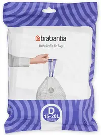 Sac de gunoi Brabantia - PerfectFit Sort&Go/Built-In, mărimea D, 15 - 20 l, 40 buc