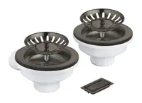 Sifon chiuveta bucatarie Grohe, universal, preplin, pentru 2 cuve, mat, grafit, 40997AL0