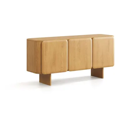 Comodă în culoare naturală din lemn de stejar 160x76x45 cm Charlotte – Micadoni