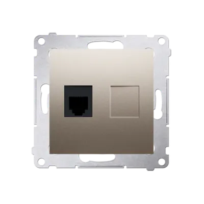 Priza telefon RJ12, gold mat metalic