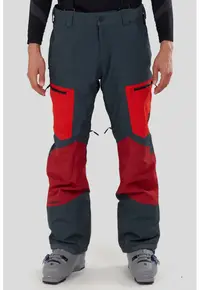 Pantaloni cu model colorblock pentru ski Nexara 3L - Albastru ultramarin/Rosu inchis