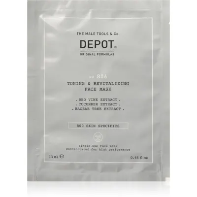 DEPOT NO. 806 TONING & REVITALIZING FACE MASK masca faciala revitalizanta pentru barbati 12x13 ml