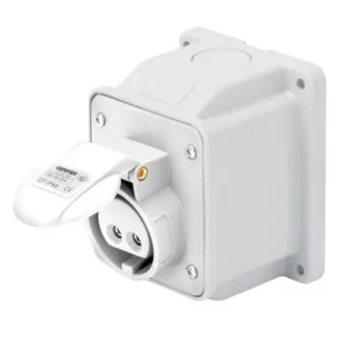 Priza industriala aparenta 10° - IP44 - 3P 32A 40-50V 50-60HZ - WHITE - 12H - Strangere cu surub
