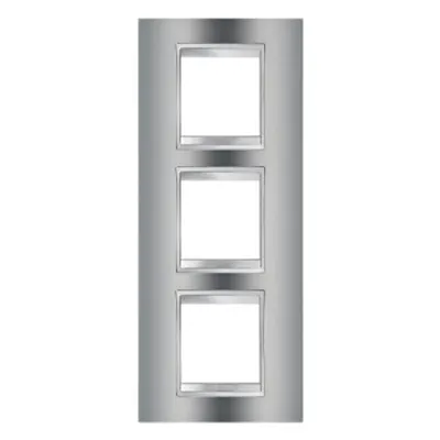 Placa ornament CProiector HORUS LUX international - IN METALLISED TECHNOPOLYMER - 2+2+2 modul VERTICAL - CHROME - CProiector HORUS