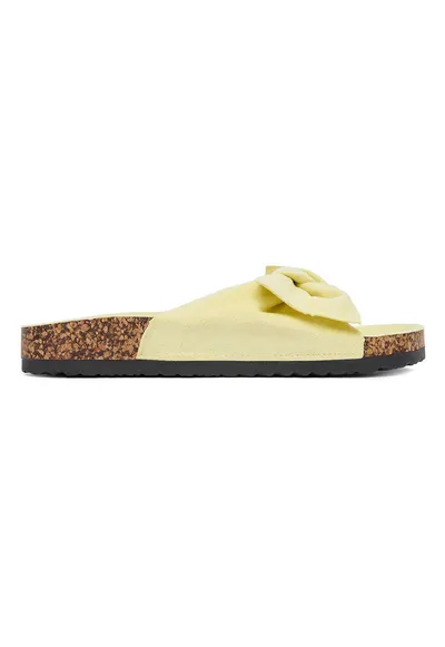 Papuci dama - textil - galben - confortabili