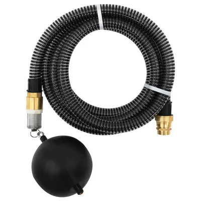 vidaXL Furtun de aspirație cu racorduri din alamă, negru 1,1" 15 m PVC