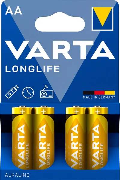 Baterii alcaline VARTA - Longlife, AA, 4 buc.