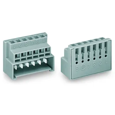 Male connector; 6-pole; gray