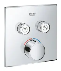 Baterie dus Grohe Smartcontrol 29148000, 2 iesiri, push&turn, masca metalica, filtru impuritati, necesita set fixare, Crom