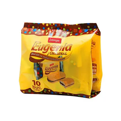 Punga biscuiti cu crema Eugenia original Dobrogea 10 bucati, 360 g Engros