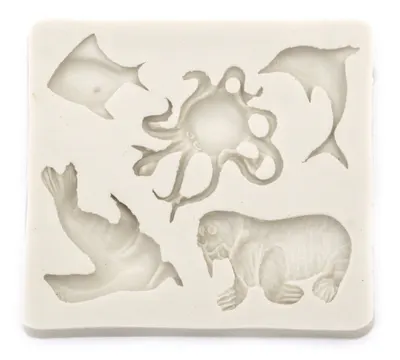 Mold de silicon (formă) Em Art - Viața marină, 85 x 78 x 10 mm