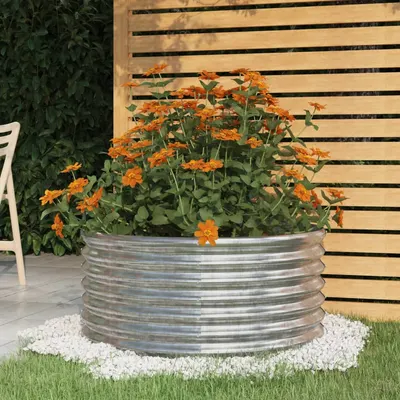 vidaXL Jardinieră argintiu 80x80x36 cm oțel galvanizat