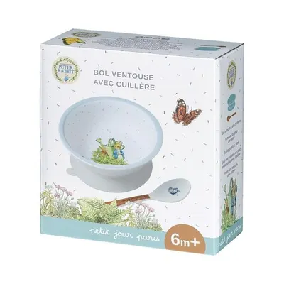 Set Peter Rabbit - bol cu ventuză și lingură
