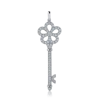 Pandantiv cheita din aur alb cu diamante de 0.54ct