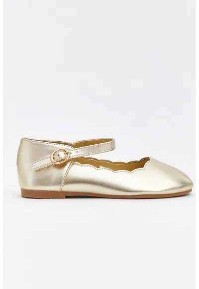 Pantofi cu varf rotund - Auriu