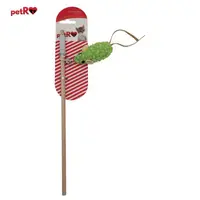 Jucarie pentru pisici Undita Soarece Verde 30 cm