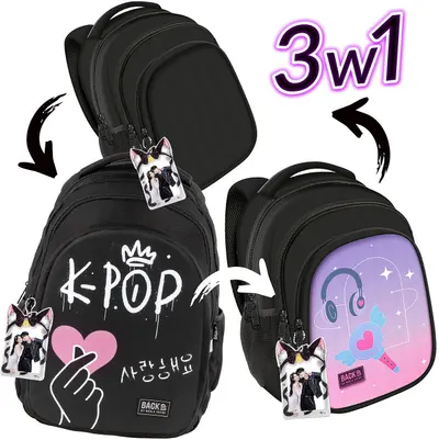 Ghiozdan școlar BackUp 8 D - K-Pop, cu 3 compartimente