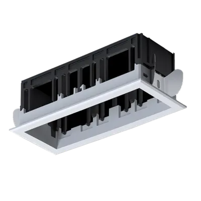 Modena 3 Module Recessed Box With Frame White