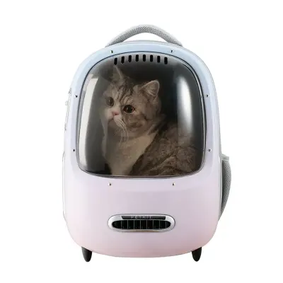 Rucsac cu hublou PETKIT Cat Travel Bag 2, Ventilare, Sistem iluminare, Pink