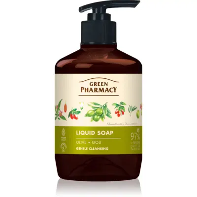 Green Pharmacy Olive & Goji Berry Liquid Soap Săpun lichid pentru mâini cu pompa 460 ml