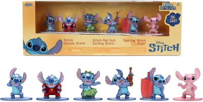 Set nano figurine Jada Toys Disney - Stitch, 6 buc, 4 cm