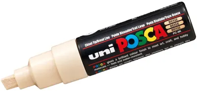 Marker permanent cu un varf tesit Uni Posca - PC-8K, 8 mm, bej