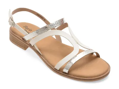 Sandale FLAVIA PASSINI albe, 9501, din piele ecologica