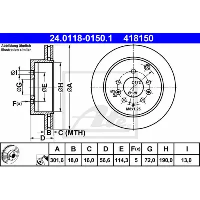 Disc frana ATE 24.0118-0150.1