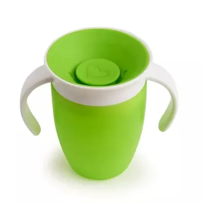Cana Miracle 360 Munchkin cu manere 207ml 6L+ green