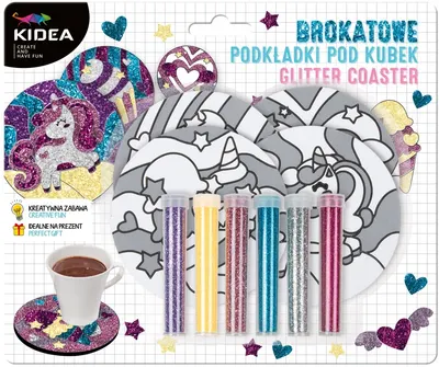 Set creativ Kidea - Magic World, tampoane cu sclipici