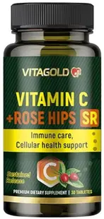 Vitamina C + Rose Hips SR, 30 tablete, Vitagold