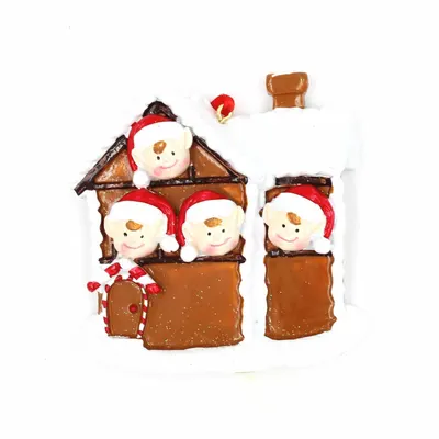 Decorațiune cu magnet - Căsuță din turtă dulce, cu spiriduși