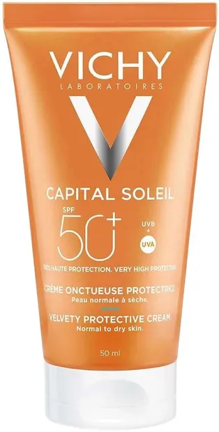 Vichy Capital Soleil Cremă de protecție solară catifelată pentru față, SPF50+, 50 ml