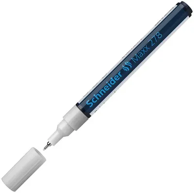 Marker permanent Schneider Maxx 278 - Vârf ac, 0,8 mm, alb