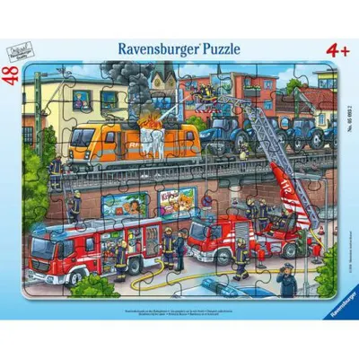 Puzzle Misiune de Salvare Pompieri, 48 Piese
