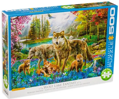 Puzzle Eurographics din 500 XXL de piese - Familie de lupi