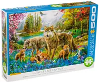 Puzzle Eurographics din 500 XXL de piese - Familie de lupi