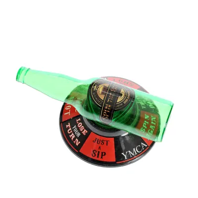 Joc de petrecere „Spin the Bottle” cu baza inscriptionata