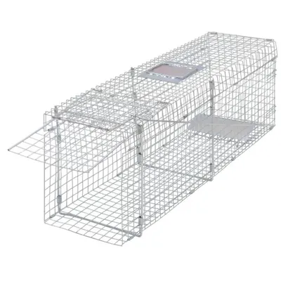 vidaXL Cușcă galvanizată tip capcană, 100 cm
