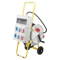 Q-din 14 Acs - Mobile-Portable - With Carriage - 2 2p+e 16a Iec309 + 2 3p+e 16a Iec 309 + 2 Priza Schuko 16a - Ip44
