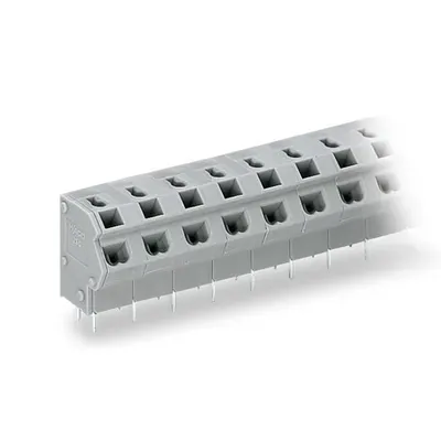 2-conductor PCB terminal block; 0.75 mm²; Pin spacing 7.5/7.62 mm; 2-pole; PUSH WIRE®; 0,75 mm²; gray